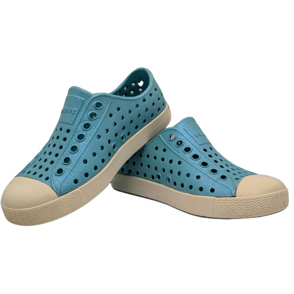 Native Jefferson Shiny Teal Slip-On Shoes Size Toddler 8